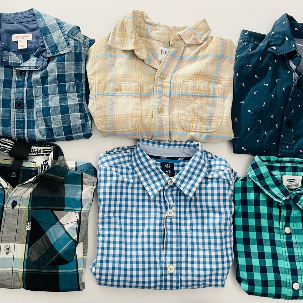 Kids Checkered and Plaid Shirts Set